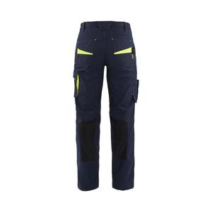 BLAKLADER - 719513308633D18 Pantalón de servicio para mujer con elástico Azul marino oscuro/amarillo-PANTALÓN DE TRABAJO EAN 7330509894071 - Product Image 2