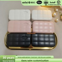 Sac cosmétique mini en plastique imperméable à fermeture éclair géométrique de 8 pouces, boîte cadeau, vente directe d'usine en lot