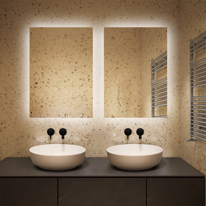 Miroir LED encadrée noire de style industriel - Anti-buée pour salle de bain moderne de style ferme - Product Image 2