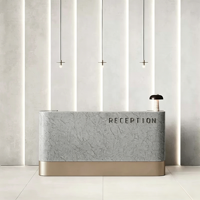 Nouveau bureau de réception multifonctionnel en acier inoxydable 2026 pour salon de beauté, hôtel, bureau - Design minimaliste et moderne