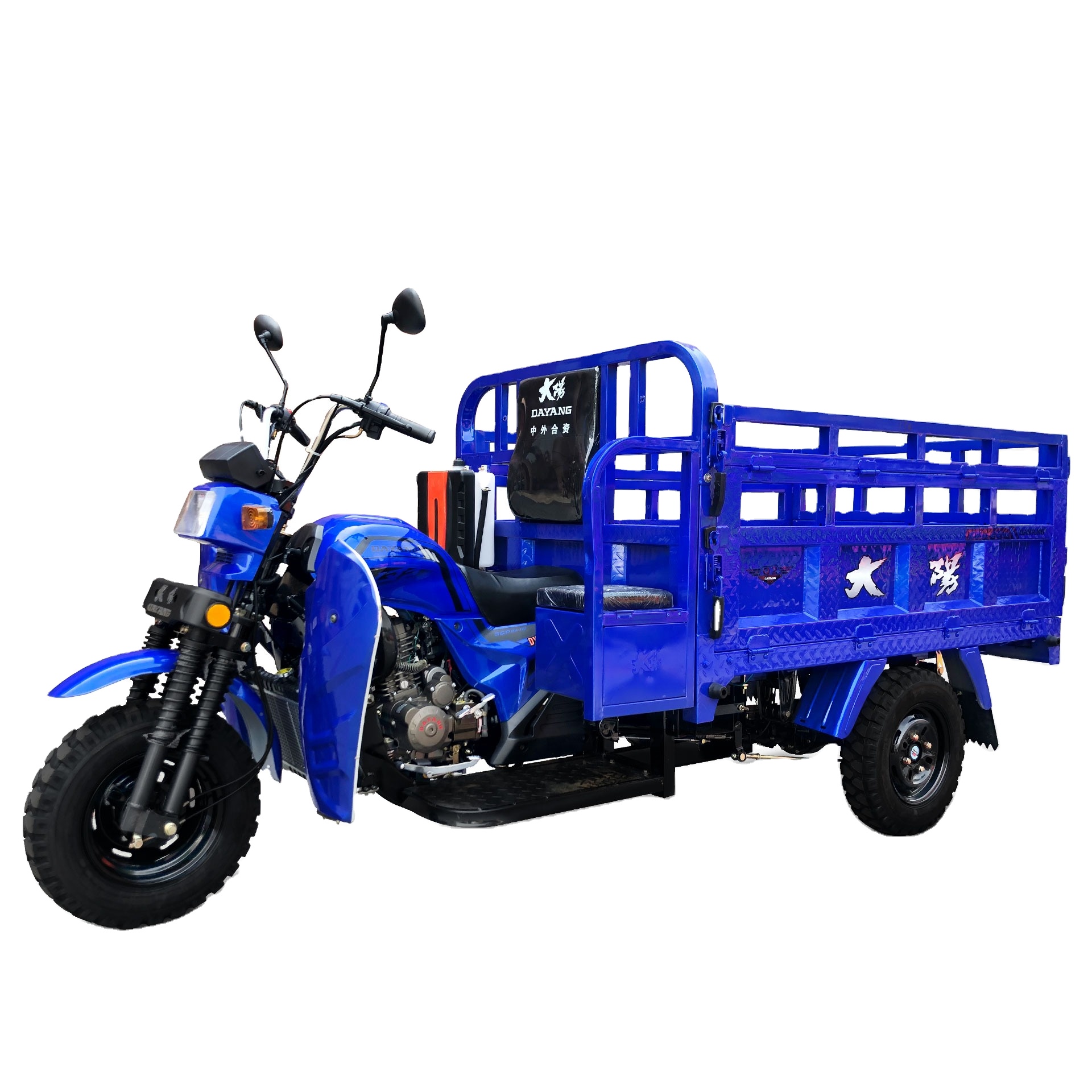 Triciclo de pasajeros de gasolina Scooter de alta calidad de carga pesada chino DAYANG 12V transporte de carga motorizado 3 ruedas abiertas