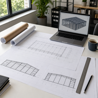 Structure en acier pour immeuble d'appartements, cadre préfabriqué pour dortoirs et logements résidentiels