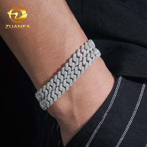 <span class=keywords><strong>Bracciale</strong></span> a Catena Cubana da 8mm Disponibile in Magazzino USA, <span class=keywords><strong>Personalizzato</strong></span>, Gioielli Hip Hop, con Diamanti Iced Out, <span class=keywords><strong>Argento</strong></span> 925 e Moissanite VVS - Product Image 2