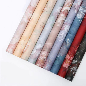 Custom Korean Gift Floral Pink Packaging Golden Edge Florist <b>Wrapping</b> <b>Paper</b> With Logo Waterproof Flower <b>Wrapping</b> <b>Paper</b> Roll - Product Image 1