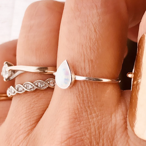 New Arrival 925 Silver Vintage Style <strong>Dainty</strong> <strong>Rings</strong> 14k Gold Pearl Cut Natural Opal Women Gemstone <strong>Ring</strong> - Product Image 5