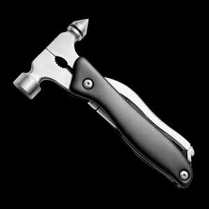 OEM Hand tool multi function hammer portable stainless steel multitool outdoor survival hammer with glass breaker pliers