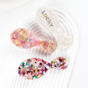 YJL Custom Lovely Girls Air Cushion Cepillo de acetato con logotipo de diamantes de imitación Color caramelo Cepillo de pelo dulce Cepillo de masaje portátil - Product Image 3