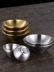 Ciotola a doppia parete in stile coreano in acciaio inossidabile piccola ciotola di riso in metallo con ciotola di Noodle fredda - Product Image 4