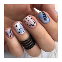 Belles conceptions de vacances carré faux ongles conseils personnalisé Vivid Nature série couleur Orange unie prix de gros fausse presse sur les ongles