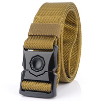 Ceinture tactique robuste à dégagement rapide avec boucle à bouton-poussoir, sangle en nylon réglable pour activités de plein air et EDC