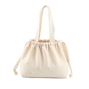 Bán buôn biểu tượng tùy chỉnh thân thiện với môi bền dày tái sử dụng hàng tạp hóa mua sắm bông Tote Túi với dây rút - Product Image 5