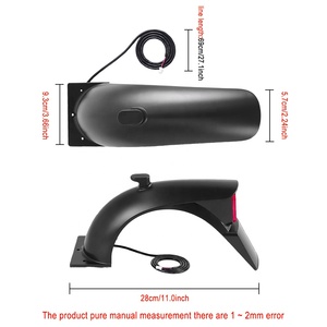 Garde-boue arrière résistant à l'eau pour trottinettes électriques Ninebot <span class=keywords><strong>KickScooter</strong></span> E2/E2 Plus, ensemble de support de feu arrière - Product Image 2