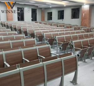 WMG-P185+GD Wholesale Price Move Easily Less Space Occupied College Folding <strong>Lecture</strong> <strong>Hall</strong> <strong>Chair</strong> <strong>With</strong> <strong>Desk</strong> - Product Image 4