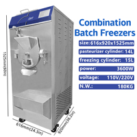 Congélateur combiné QDMECH de bonne qualité, pasteurisation, machine à gelato, machine à glace dure à vendre