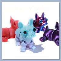 Modèle de chien imprimé en 3D 2026, couleur unie, chien Pitbull articulé, figurine animale multi-articulations, décoration de bureau