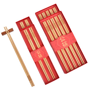 Ensemble de baguettes en bambou Yimu Yijiang, 5 paires, boîte cadeau avec baguettes de service pour la table - Product Image 3