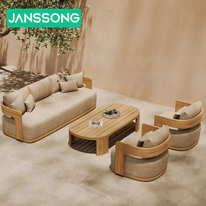 लक्जरी होटल टेक लकड़ी के सोफे के बाहर फर्नीचर सेट गार्डन सोफे सेट गार्डन आउटडोर फर्नीचर आधुनिक रिसॉर्ट आउटडोर फर्नीचर सेट आधुनिक रिसॉर्ट आउटडोर सोफा - Product Image 6