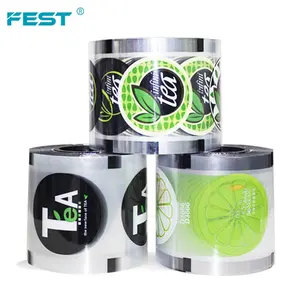 Hot sealing paper pet/pp cups sealer film roll bubble tea cup plastic film beverage sealing