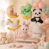 Nouveaux Ballons en Forme d'Animaux de Dessin Animé pour Fête d'Anniversaire d'Enfants - Panda, Lapin - Ballons en Aluminium en Forme d'Animaux de Dessin Animé - Fournitures de Célébration
