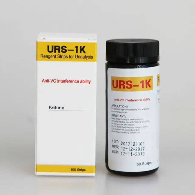 Groothandel Keton Urinalysis URS-1K Ketosis Test Strip, Ketosis Urine Test Strip Voor Diabetici Paleo Ketogeen Low Carb Lijners