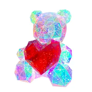 2024 new Valentine's Day Holographic gift teddy bear glowing LED teddy bear for girlfriend children birthday christmas gift