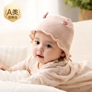 October Crystallized Sunshine Forest-style Lace Wool Warm Princess Baby Hat for Newborn 0-3 Months Female Spring & Autumn - Product Image 1