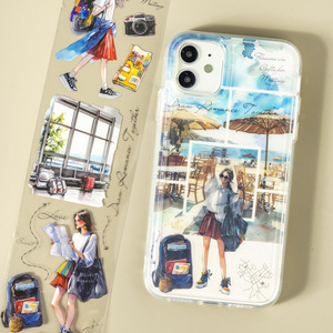 Luna's <span class=keywords><strong>Paris</strong></span> Trip Series Travel Theme Scenery Collage Tape 1 rollo de cinta adhesiva de PET activada por agua Adhesivo de goma impermeable - Product Image 4
