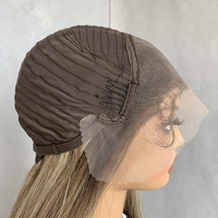 Perruques synthétiques frontales en dentelle transparente 13x4, cheveux raides longs marron mélangé, résistantes à la chaleur, avec ligne de cheveux naturelle pour femmes