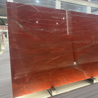 Grande dalle de marbre rouge naturel polie, matériau moderne pour murs et sols, importé de Chine
