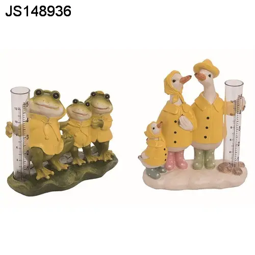 Resin frog rain gauge garden animal statue duck