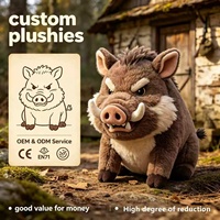 Groothandel Op Maat Gemaakte Grumpy Wild Zwijn Pluche Speelgoed, Hoogwaardige Gevulde Pop, OEM ODM met CE EN71 Standaard