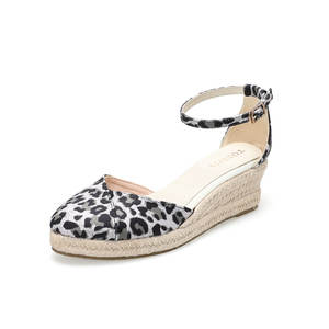 Sandalias de <span class=keywords><strong>cuña</strong></span> de estilo romano de verano para <span class=keywords><strong>mujer</strong></span>, alpargatas informales de tacón alto con hebilla, plantilla de diseño de plataforma de moda, goma PU - Product Image 2