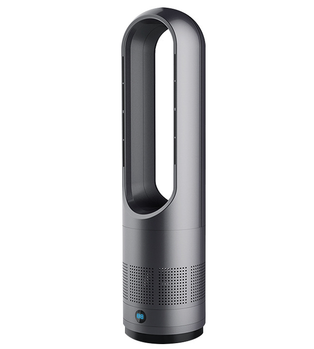 Ventilateur de sol chauffant et refroidissant gris titane