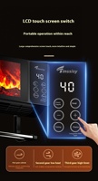Cheminée électrique murale avec porte-serviettes, télécommande, effet de flamme réaliste, chauffage d'intérieur LVH-011