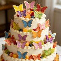 32 autocollants papillons pour gâteaux, décorations pour gâteaux, fournitures de décoration pour anniversaire, mariage, baby shower, pâtisserie