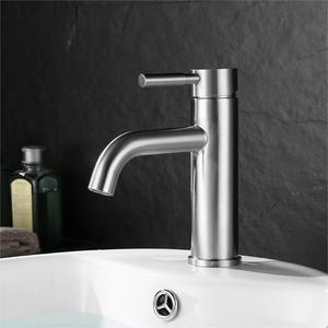 Stainless Steel Basin Faucet Single Handle 1.5gpm <b>Deck</b> Mounted Single Hole Ceramic Valve Core - Product Image 2