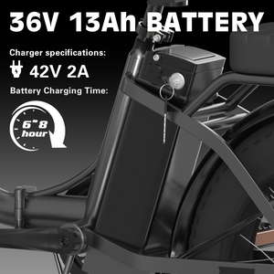 Bicicleta Plegable de 20 Pulgadas, 250w, 36v, Batería de Litio de 13ah, Neumáticos Anchos para Ciudad, Eléctrica - Product Image 2