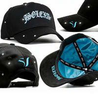 Gorra de béisbol estructurada de 5 paneles con visera plana, de gamuza y satén, con bordado personalizado y logotipo de diamantes de imitación, premium