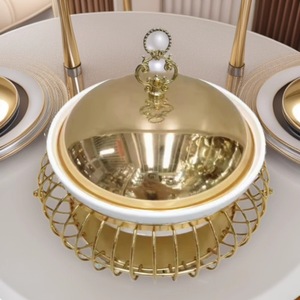 Calentador de Comida de Acero Inoxidable de 2.0L, Diseño Hueco Dorado, Equipo de Calentamiento para Restaurantes y Hoteles - Product Image 1