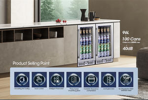 실내외 겸용 가정용 빌트인 음료 쿨러 스테인리스 스틸 100캔 유리문 음료 냉장고 - Product Image 4