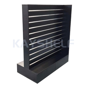 Maple màu gỗ đá đen tường merchandiser hai mặt <span class=keywords><strong>slatwall</strong></span> hiển thị đứng - Product Image 5