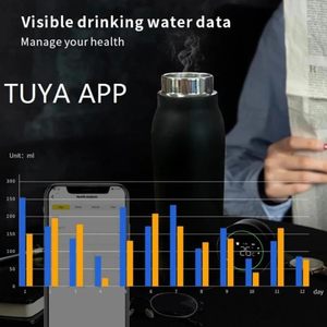 Hydrat hóa Tracker & App 24h cách điện thép không gỉ hiển thị nhiệt độ không thấm nước thông minh chai nước với Bluetooth - Product Image 2