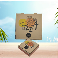 Boîtes à pizza rectangulaires en carton kraft ondulé vierges, jetables, pour plats à emporter, écologiques et biodégradables, en stock