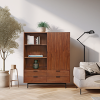Buffet de salle à manger convertible haut de gamme en bois massif, style traditionnel, production OEM selon plans clients, qualité export luxe pour appartement