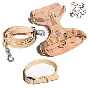 Großhandel Weiche Neue Designer Luxus Wasserdichte PVC Leine Custom Dog Kragen Und Leine Set Personalisierte