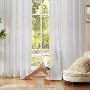 Design unico formato colore personalizzato tinta unita bianco <span class=keywords><strong>tenda</strong></span> Voile casa o decorazione ufficio lusso <span class=keywords><strong>trasparente</strong></span> in poliestere <span class=keywords><strong>tenda</strong></span> <span class=keywords><strong>trasparente</strong></span> - Product Image 1
