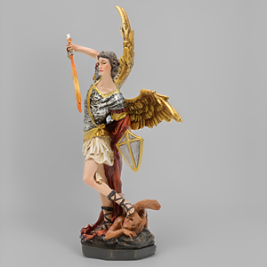 Productos en Stock, Estatuas Religiosas Católicas de Resina, Adornos Cristianos de Pascua, Estatua de San Miguel Derrotando al Diablo en Acabado Pintado - Product Image 6