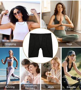 <span class=keywords><strong>Shorts</strong></span> Deportivos Negros Curvos Transpirables de Secado Rápido, de Cintura Media, con <span class=keywords><strong>Efecto</strong></span> Levanta Glúteos, de Hilo Teñido, de Nylon/Algodón - Product Image 6