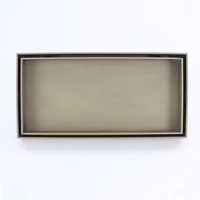 Grille de drain de douche linéaire dorée 20x10 CM en acier inoxydable 304 brossé, anti-odeur, à insertion discrète pour carrelage, pour salle de bain - Vente en gros