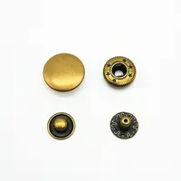 15mm 24L métal bouton pression avec #486 parties inférieures dans la couleur en laiton antique, bouton-pression à ressort